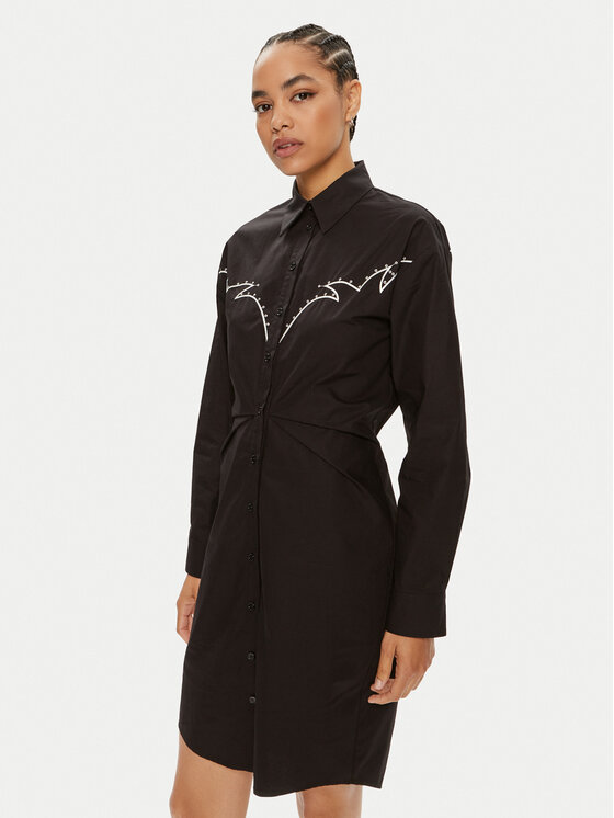 PINKO Pinko Košilové šaty Actors 103737 A1XO Černá Regular Fit
