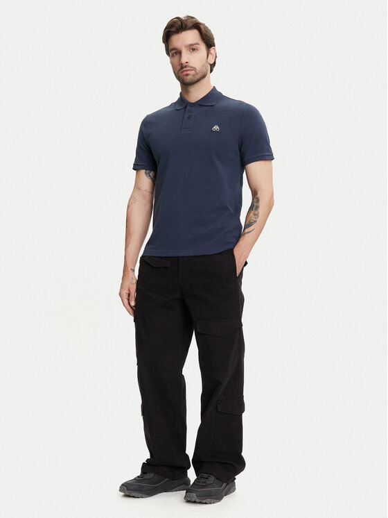 Moose Knuckles Moose Knuckles Поло Everett M34MT712 Cиній Slim Fit