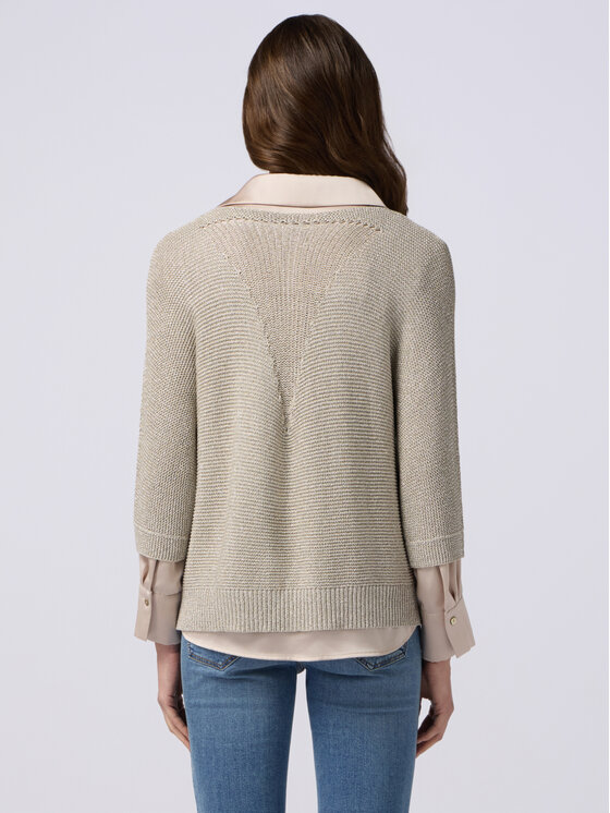 Oltre Oltre Cardigan M460E001816N003 Argento Over Fit