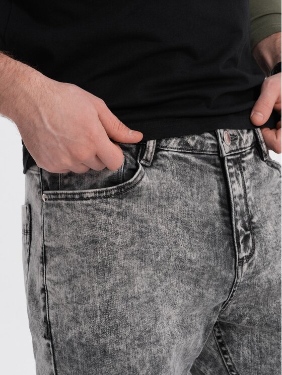 Ombre Ombre Jeansy P923 Šedá Regular Fit