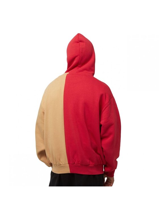 Karl Kani Karl Kani Felpa WOVEN RETRO SPLIT OS HOODIE Rosso Regular Fit