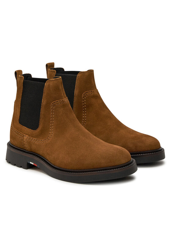 Tommy Hilfiger Tommy Hilfiger Bokacsizma Light Hilfiger Suede Chelsea FM0FM05104 Barna