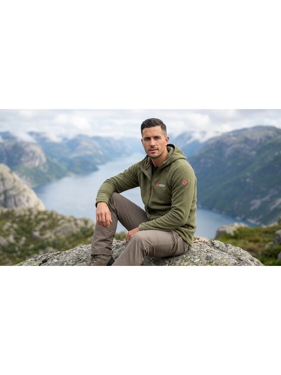 Geographical Norway Geographical Norway Polar WZ3332H/GN-KAKI Zielony Reglan Fit