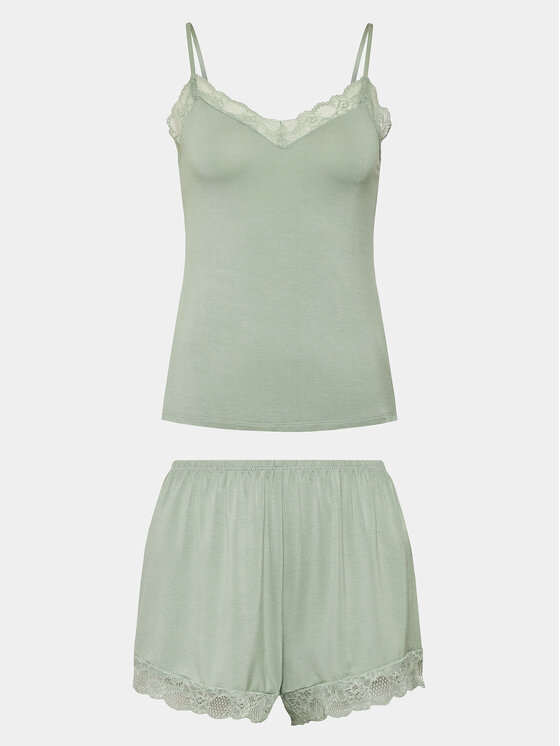 Hunkemöller Hunkemöller Pižama 203189 Zelena Comfortable Fit