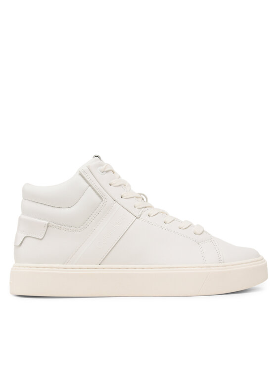 Calvin Klein Snīkeri High Top Lace Up Lth HM0HM01057 Balts