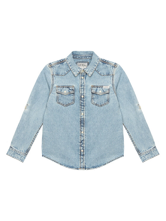 Guess Guess džínsová košeľa L6RH00 D4EU0 Modrá Regular Fit