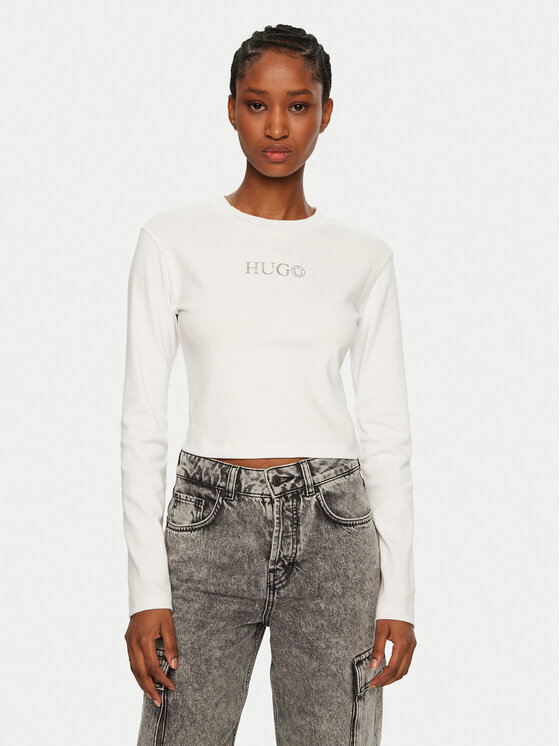HUGO HUGO Blūze Della 50537288 Balts Slim Fit