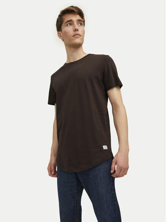 Jack&Jones T-krekls Jjenoa 12113648 Brūns Long Line Fit