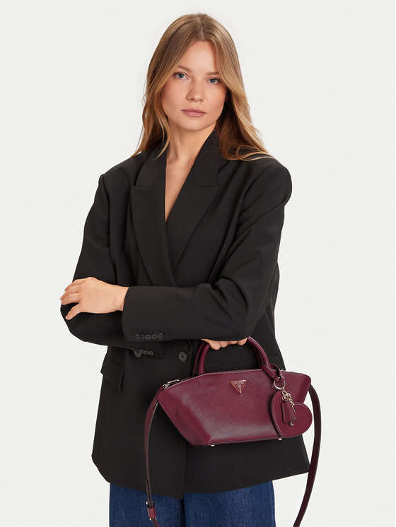 Guess Guess Дамска чанта Bolena Mini HWZG92 07760 Бордо