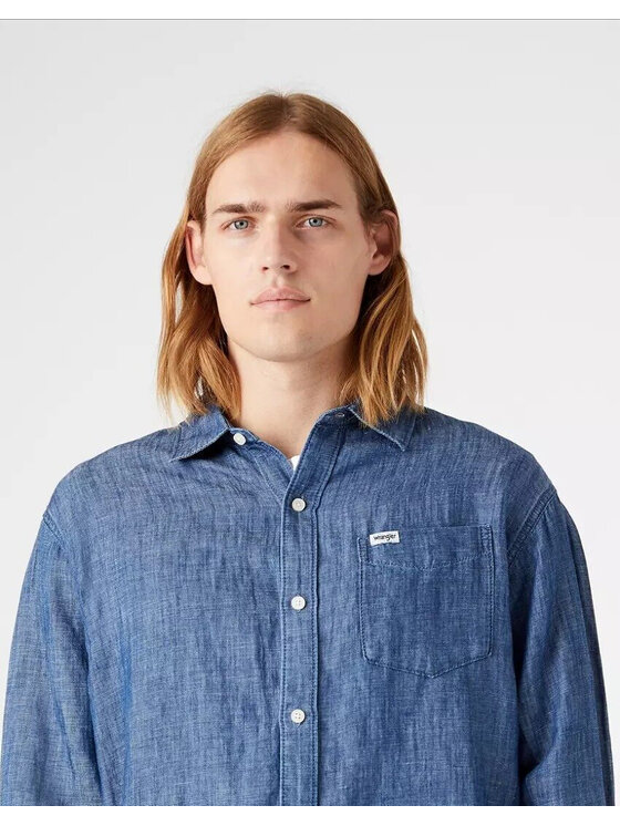 Wrangler Wrangler Camicia LS 1 PKT SHIRT Blu Regular Fit