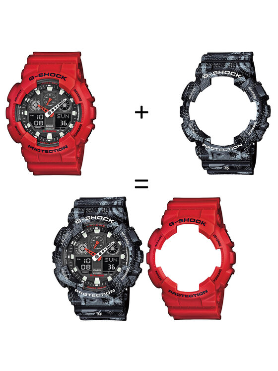 Casio Casio Hodinky SET GA-100B-4AER + BEZEL 10520052 + PASEK 10520049 Černá