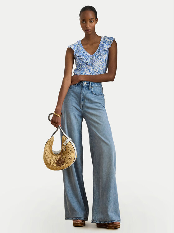 LAUREN RALPH LAUREN LAUREN RALPH LAUREN Blúzka 200P13316001 Svetlo modrá Slim Fit