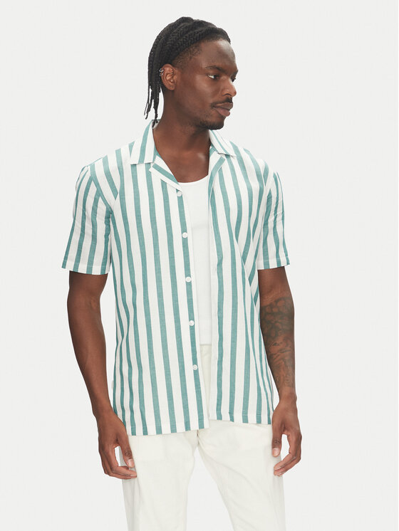 Lindbergh Lindbergh Košile 30-203321 Zelená Relaxed Fit