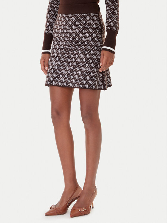 Guess Guess Ceruzaszoknya W5BD81 Z3JD2 Sötétbarna Slim Fit