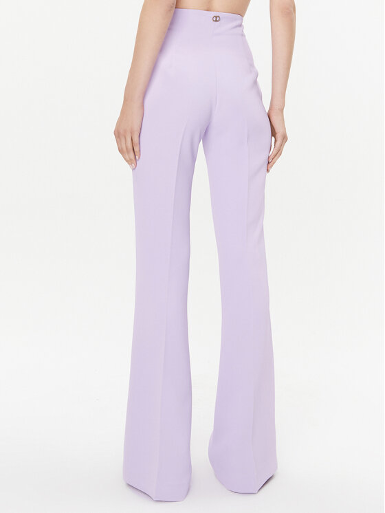 TWINSET TWINSET Hlače iz tkanine 232TP2053 Vijolična Regular Fit
