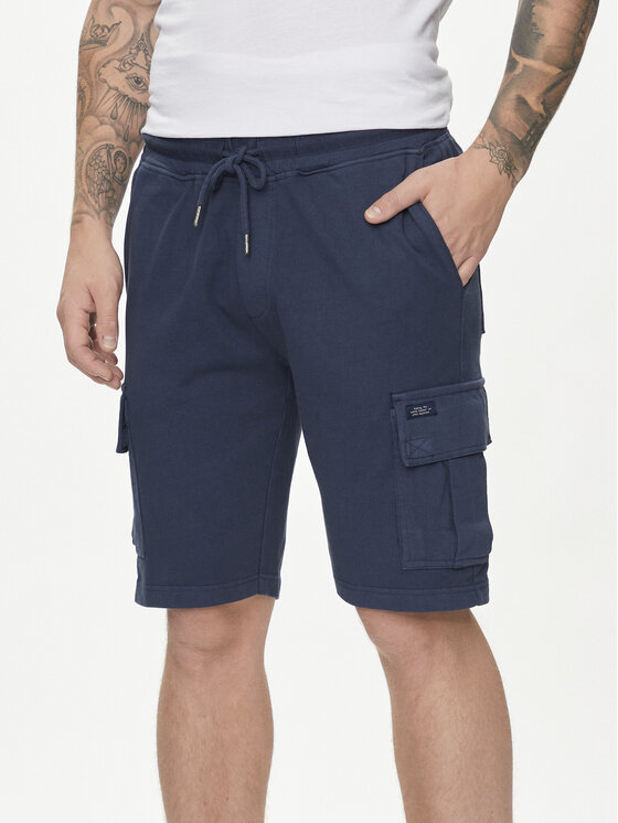 Blend Blend Šortky z materiálu 20716745 Tmavomodrá Regular Fit