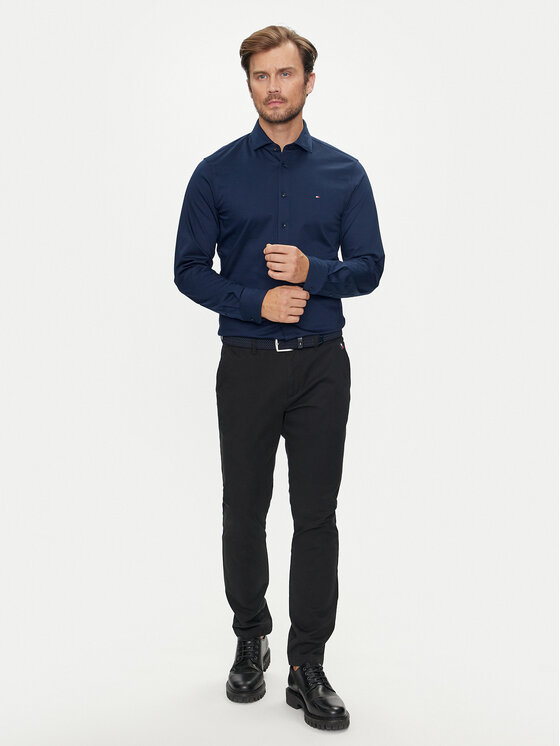 Tommy Hilfiger Tommy Hilfiger Koszula MW0MW35805 Granatowy Slim Fit
