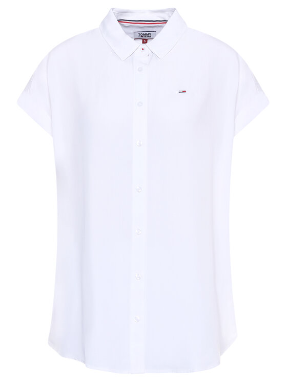 Tommy Jeans Tommy Jeans Srajca Tjw Roll Up Sleeve DW0DW08237 Bela Regular Fit