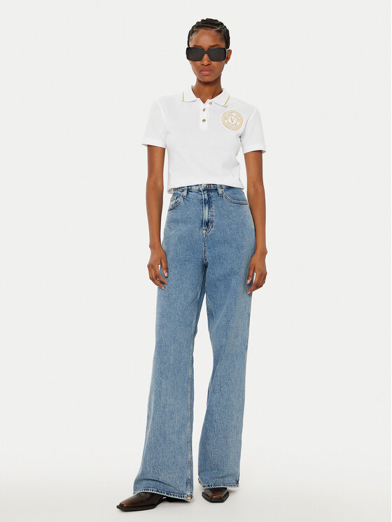 Versace Jeans Couture Versace Jeans Couture Polo majica 78HAGT00 Bela Regular Fit