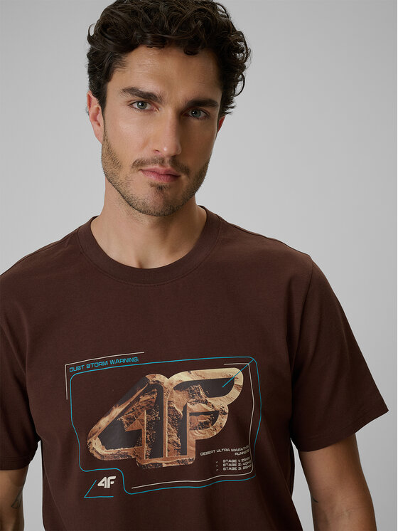 4F 4F T-Shirt LIMITLESS DESERT Brązowy Regular Fit
