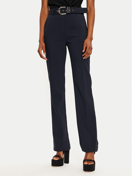 Rinascimento Rinascimento Kalhoty z materiálu 1000769154241 Tmavomodrá Regular Fit