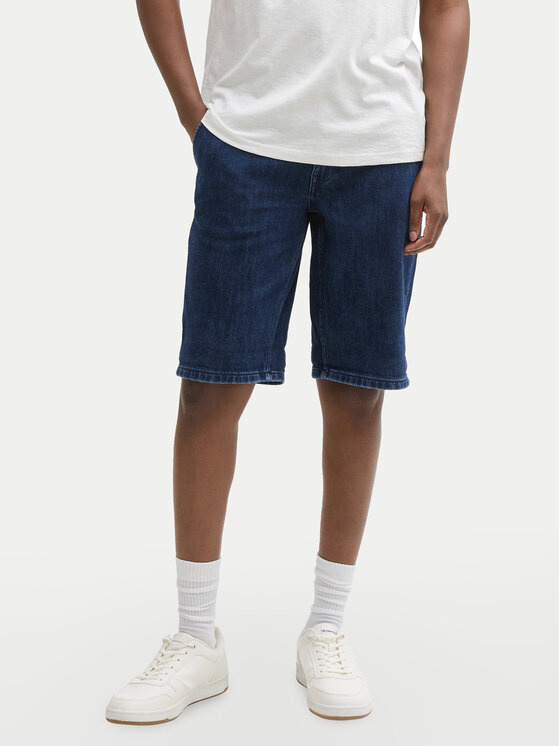 Tom Tailor Denim Tom Tailor Denim Džínové šortky 1044986 Tmavomodrá Straight Fit