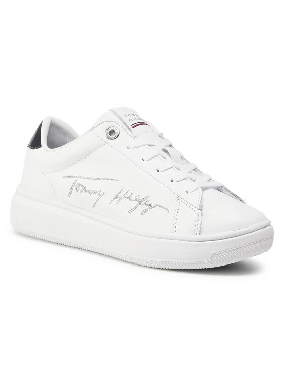 Tommy Hilfiger Sneakers Signature Tommy Leather Cupsole FW0FW05219 Wei Modivo.at