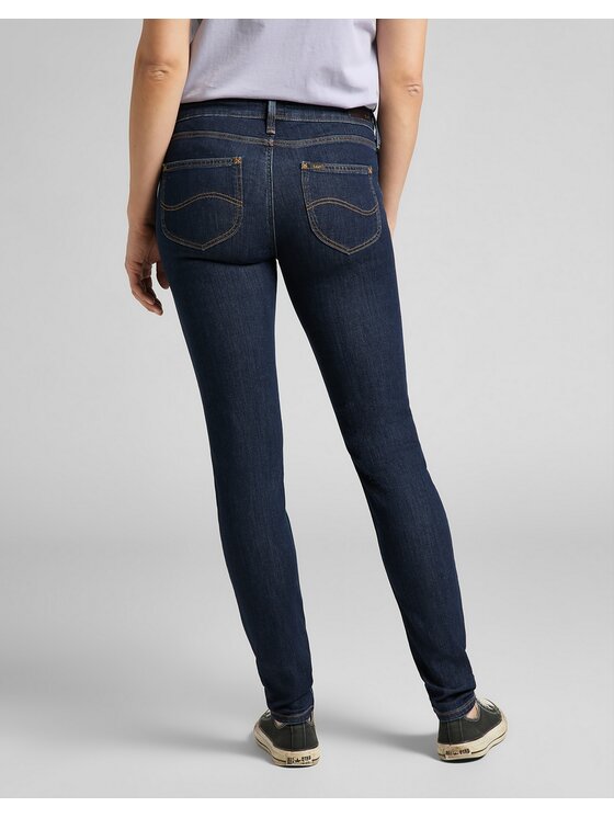 Lee Lee Jeansy Scarlett Solid Blue Granatowy Skinny Fit
