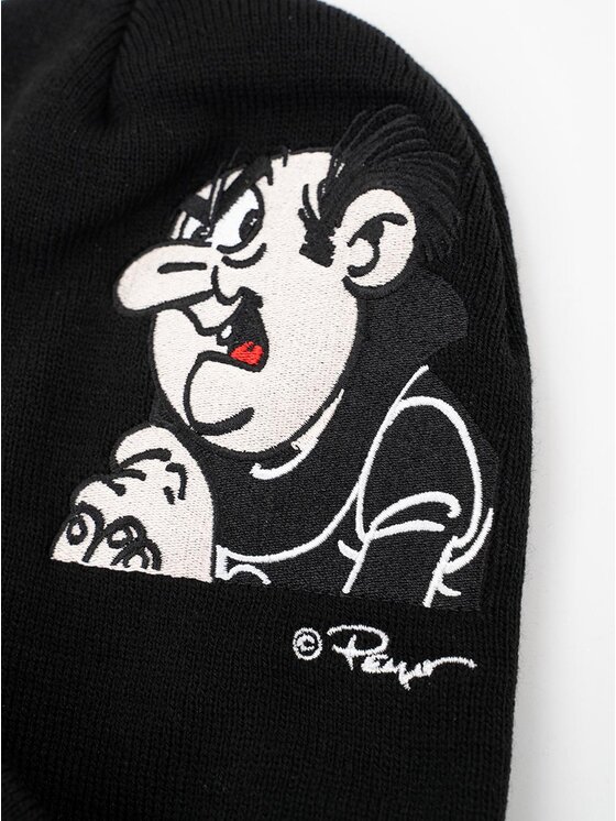 Smerfy Smerfy Czapka Gargamel ciepła na prezent zawijana na czoło Czarny