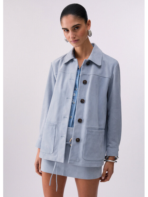 Liu Jo Liu Jo Giacca di pelle CA6153P0382P9580 Azzurro chiaro Loose Fit