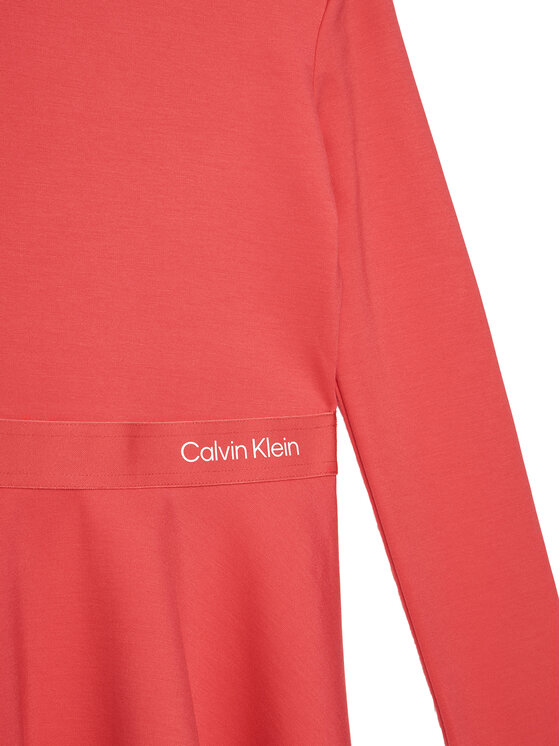 Calvin Klein Jeans Calvin Klein Jeans Každodenní šaty Logo Tape IG0IG02666 D Růžová Regular Fit