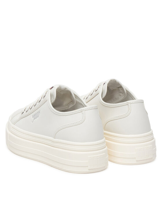 Tommy Jeans Tommy Jeans Sneakersy Tjw Flatform Sneaker Ltr EN0EN02964 Écru