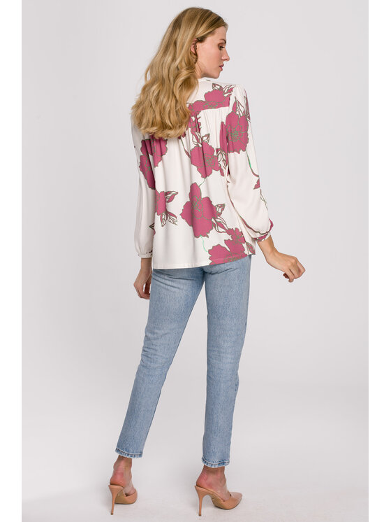 Makover Makover Bluzka K099 Czerwony Regular Fit