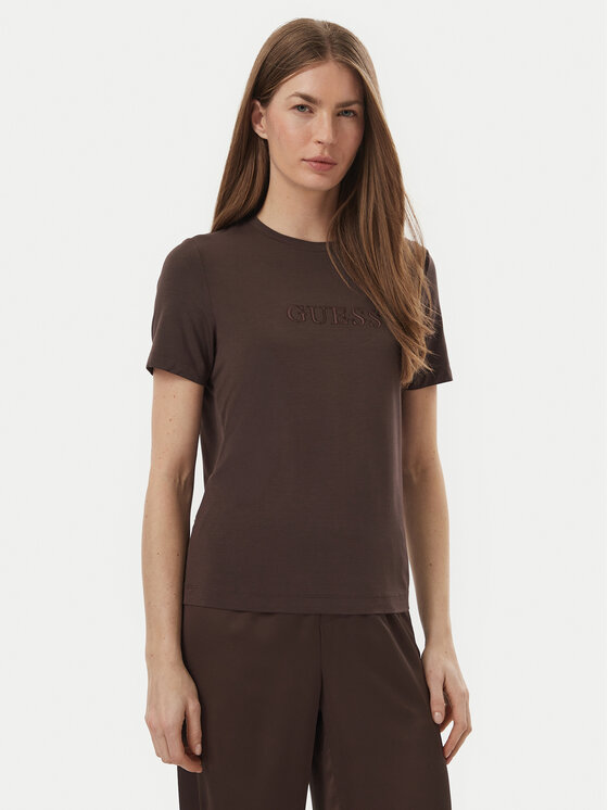 Guess T-shirt O6GI00 KBF92 Smeđa Regular Fit