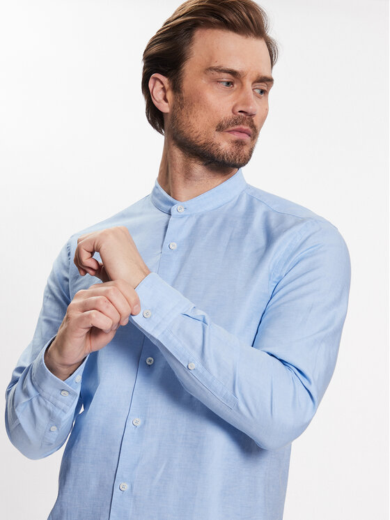 BOSS Boss Риза C-Hal-Standup-223 50490419 Светлосиньо Casual Fit