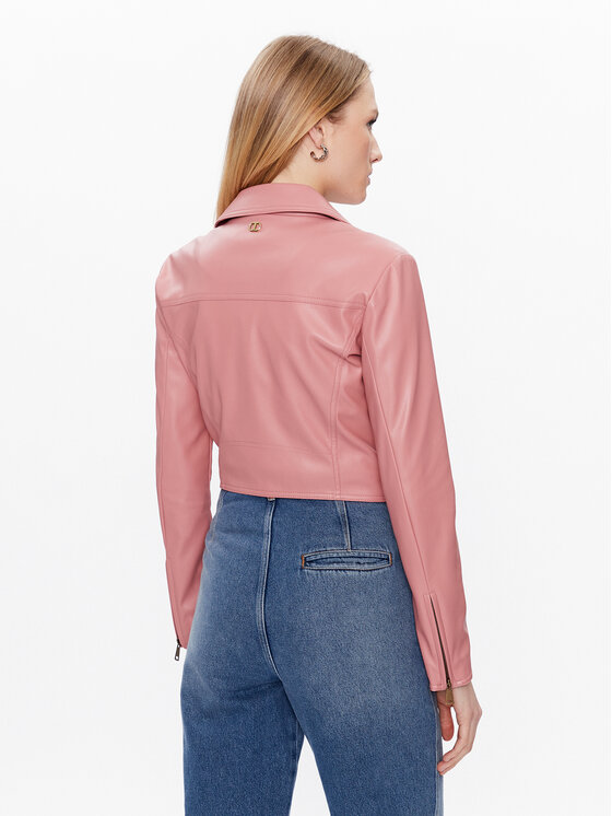 TWINSET TWINSET Kurtka z imitacji skóry 231TP262A Różowy Regular Fit