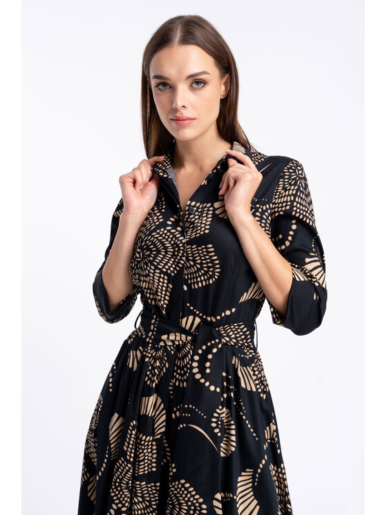 CLICK CLICK Φόρεμα καθημερινό 60-6167 Μαύρο Regular Fit