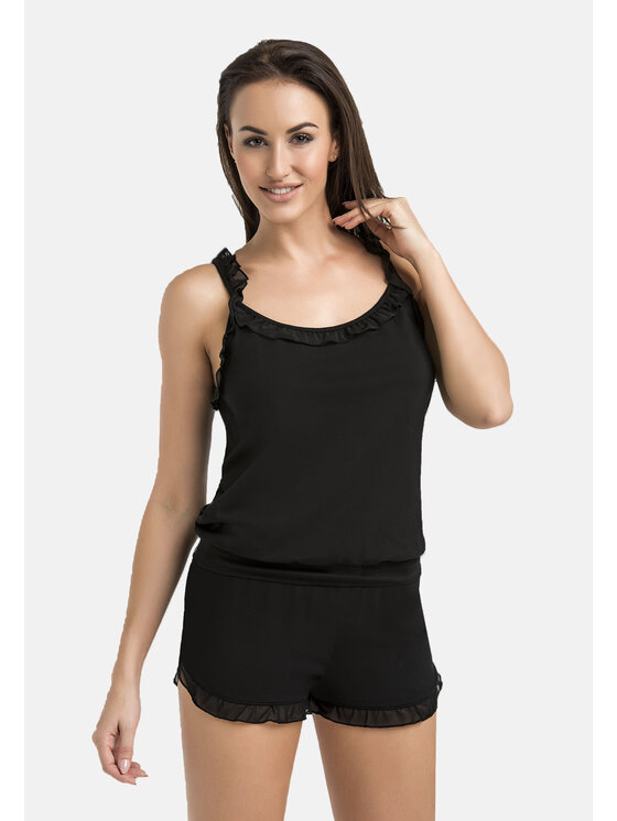 Teyli Teyli Piżama damska Sleepy Czarny Standard Fit