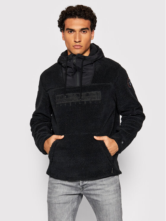 Napapijri Napapijri Флісовий реглан Teide 4 NP0A4FKX Чорний Regular Fit