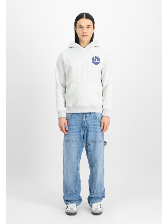 Alpha Industries Alpha Industries Bluza Logo Back Print Hoodie Szary Regular Fit