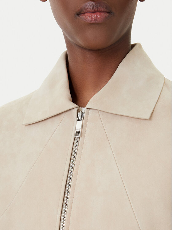 BOSS BOSS Giacca di pelle Salene 50552203 Beige Regular Fit