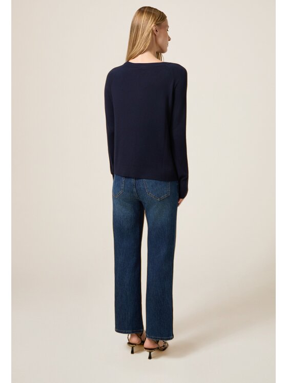 Oltre Oltre Cardigan M284J005018N034 Blu Slim Fit