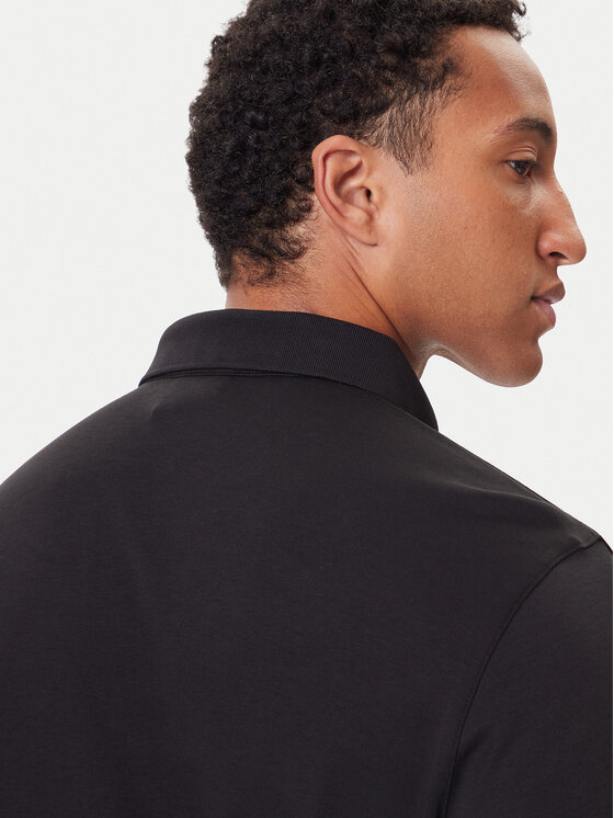 Calvin Klein Calvin Klein Тениска с яка и копчета LV040EM909 Черен Regular Fit