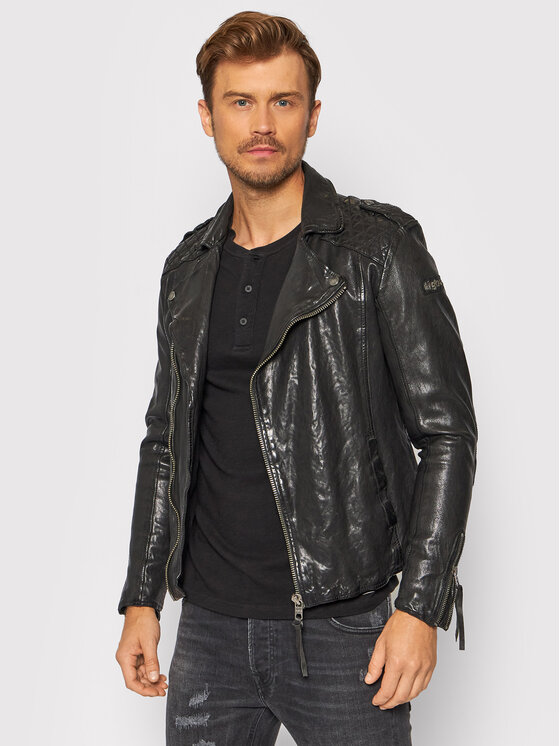 Tigha Tigha Шкіряна куртка Elon 103902 Чорний Regular Fit