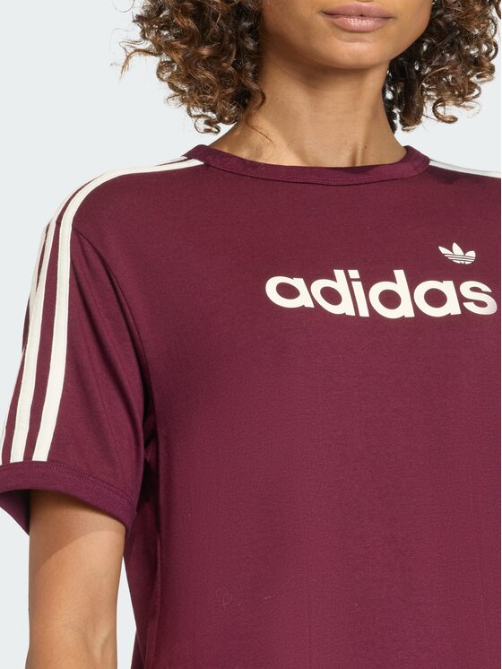 adidas adidas T-Shirt LINEAR TEE Bordowy Regular Fit