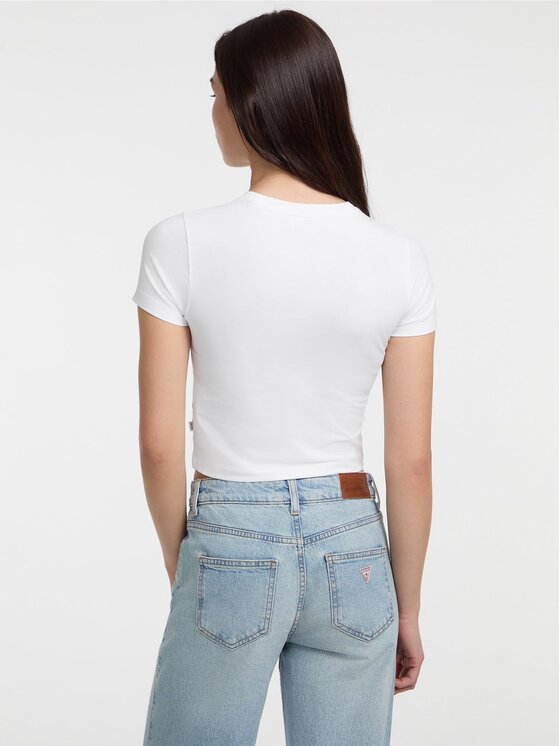Guess Jeans Guess Jeans T-Shirt 173671 Bílá Classic Fit