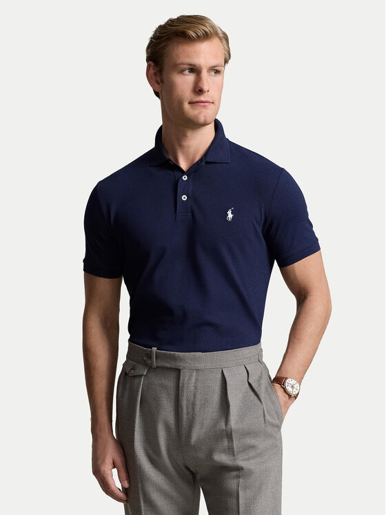 Polo Ralph Lauren Polo Ralph Lauren Polo majica 710941439003 Mornarsko modra Custom Slim Fit
