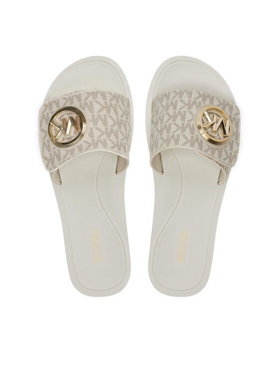MICHAEL Michael Kors MICHAEL Michael Kors Şlapi Mk Charm Slide 40R4MKFA1B Écru
