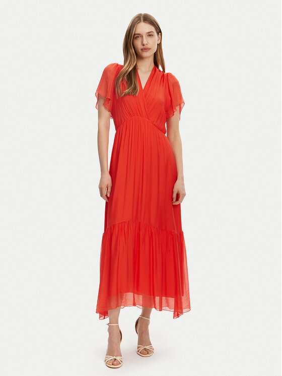 Haveone Haveone Poletna obleka AFF-N006 Oranžna Loose Fit