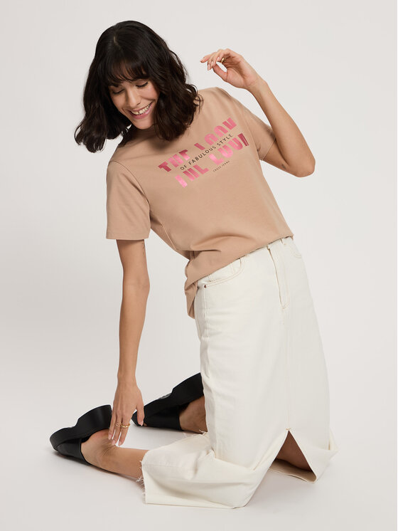 Cross Jeans Cross Jeans T-Shirt 56155-383 Beżowy